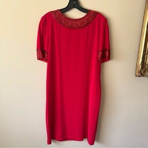 Niteline Red Mini Dress with Sequin Accents